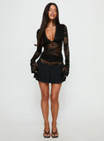 Kecia Lace Waistband Mini Skirt Black