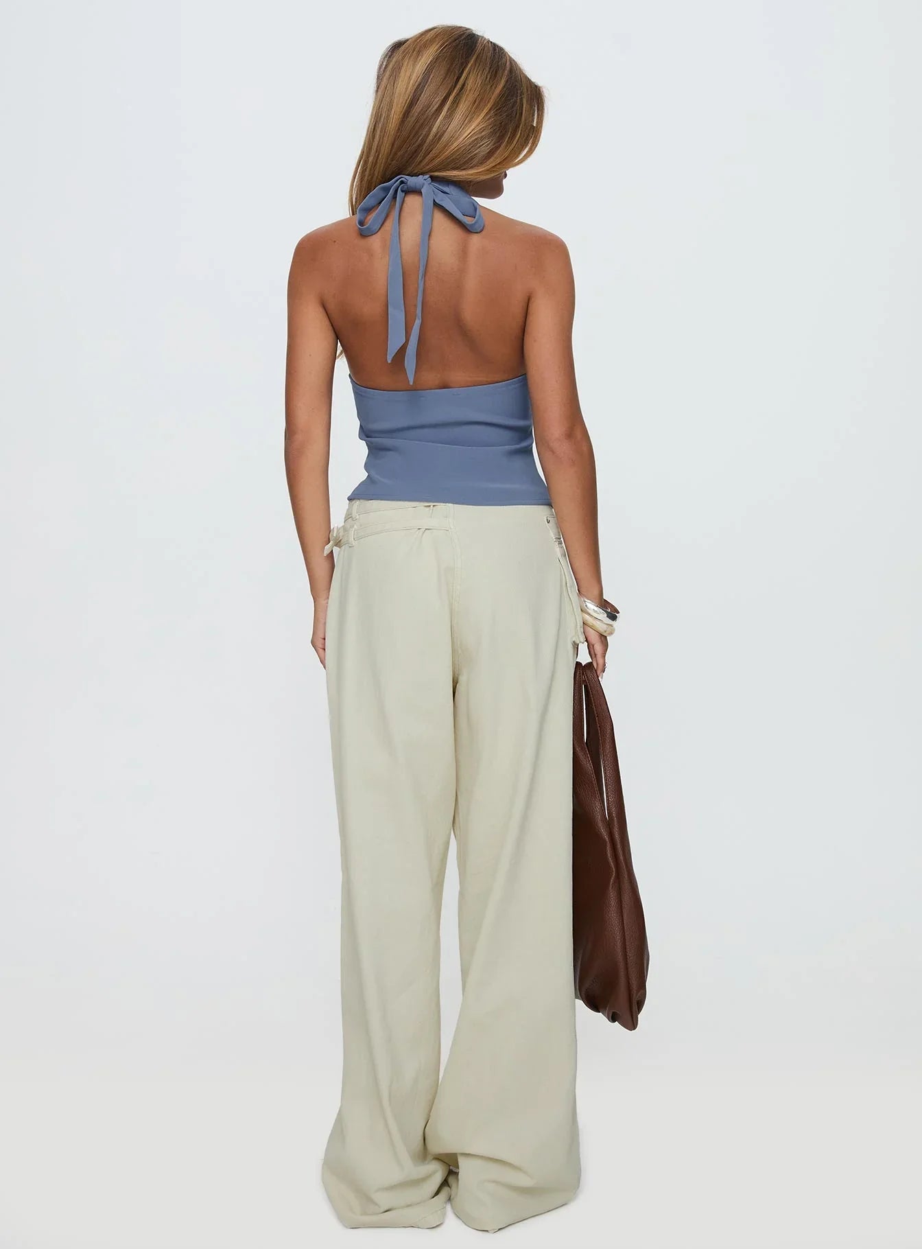 Paltrow Mid Rise Wide Leg Cargo Jeans Cream Petite