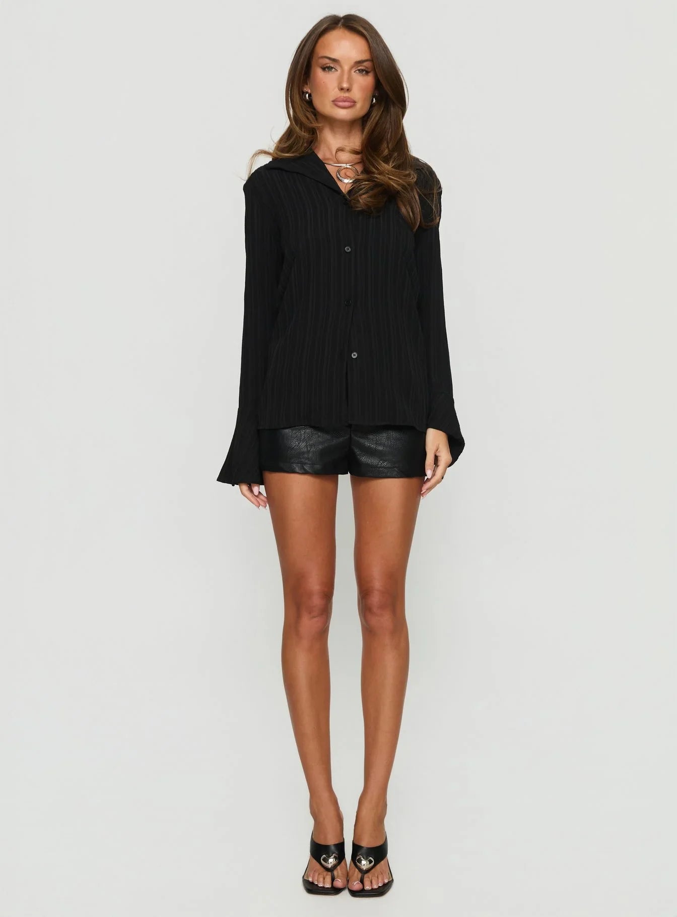 Beatris Long Sleeve Top Black