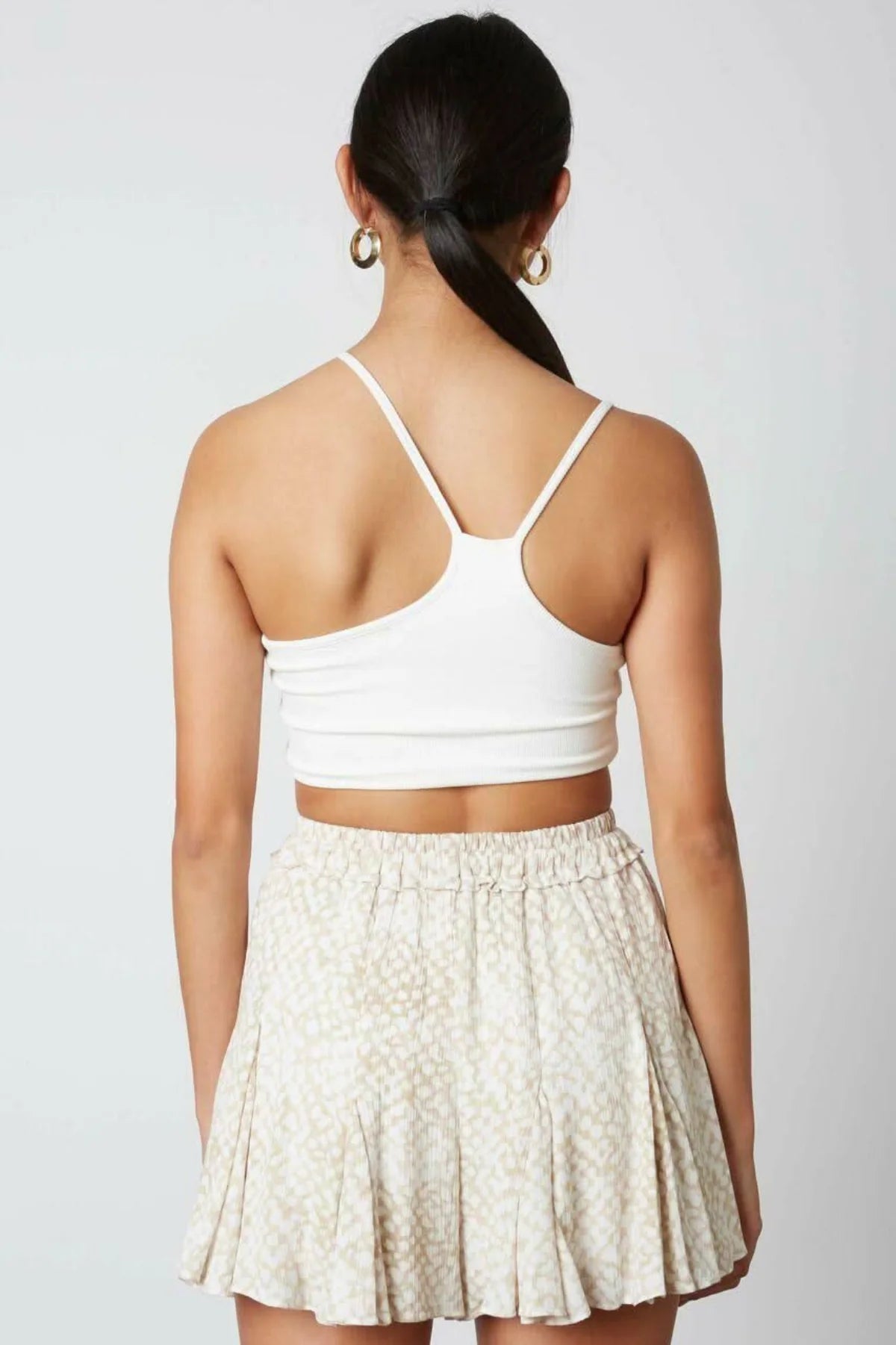 By The Sea Tan and White Print Shorts