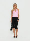 Ashely Sheer Corset Halter Top Baby Pink
