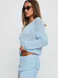 Ravira Wide Neck Knit Sweater Blue