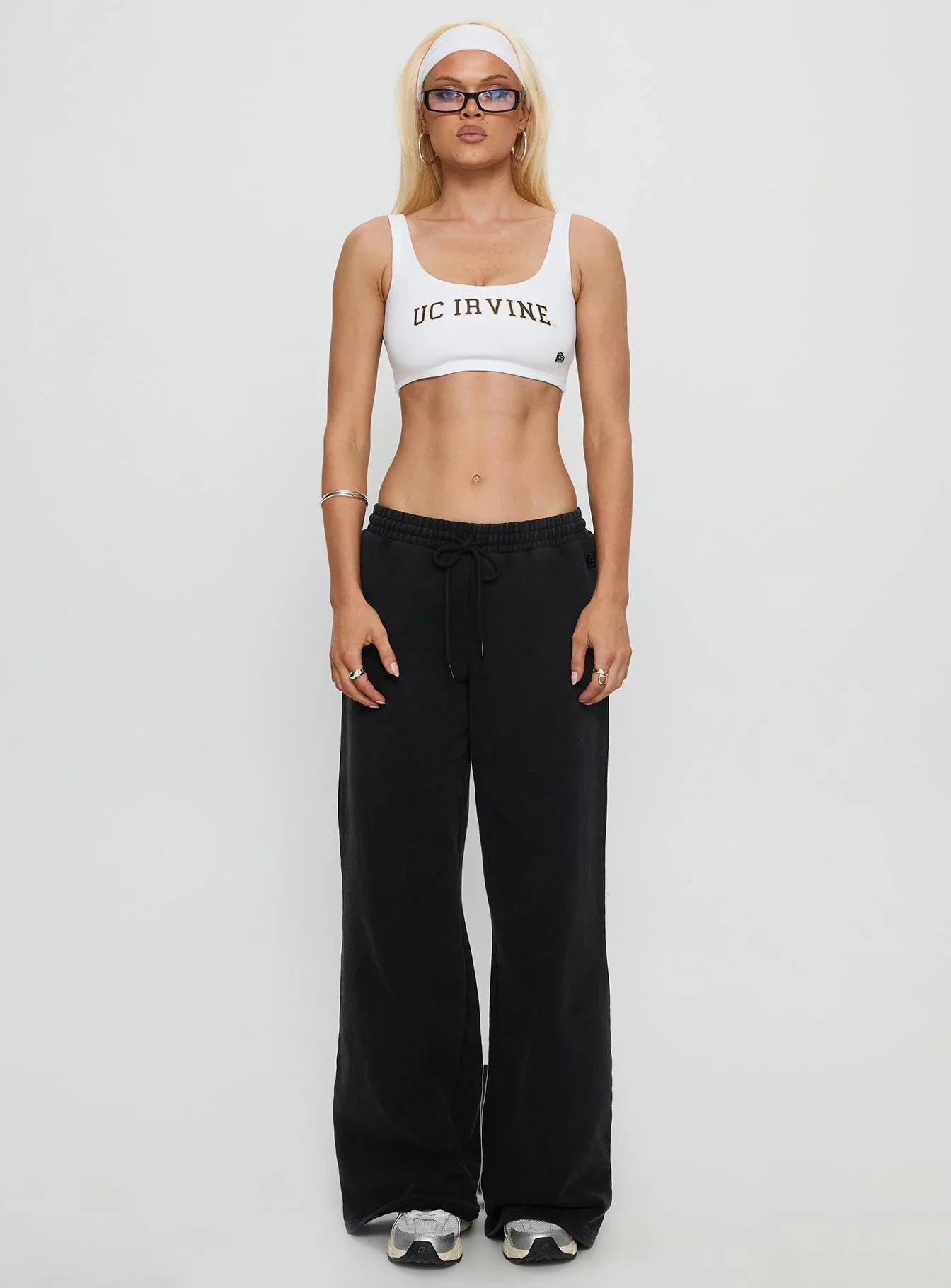 UC Irvine Scoop Neck Crop Top White