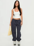 Caspa Dream Fleece Oversized Ankle Cuff Jogger Navy