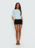 Daily Define Boatneck 3/4 Sleeve Top Icy Blue