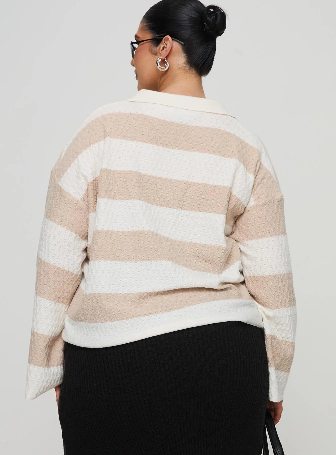 Rick Sweater White Beige Curve