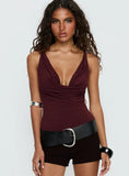 Nerolia Halter Ring Top Burgundy