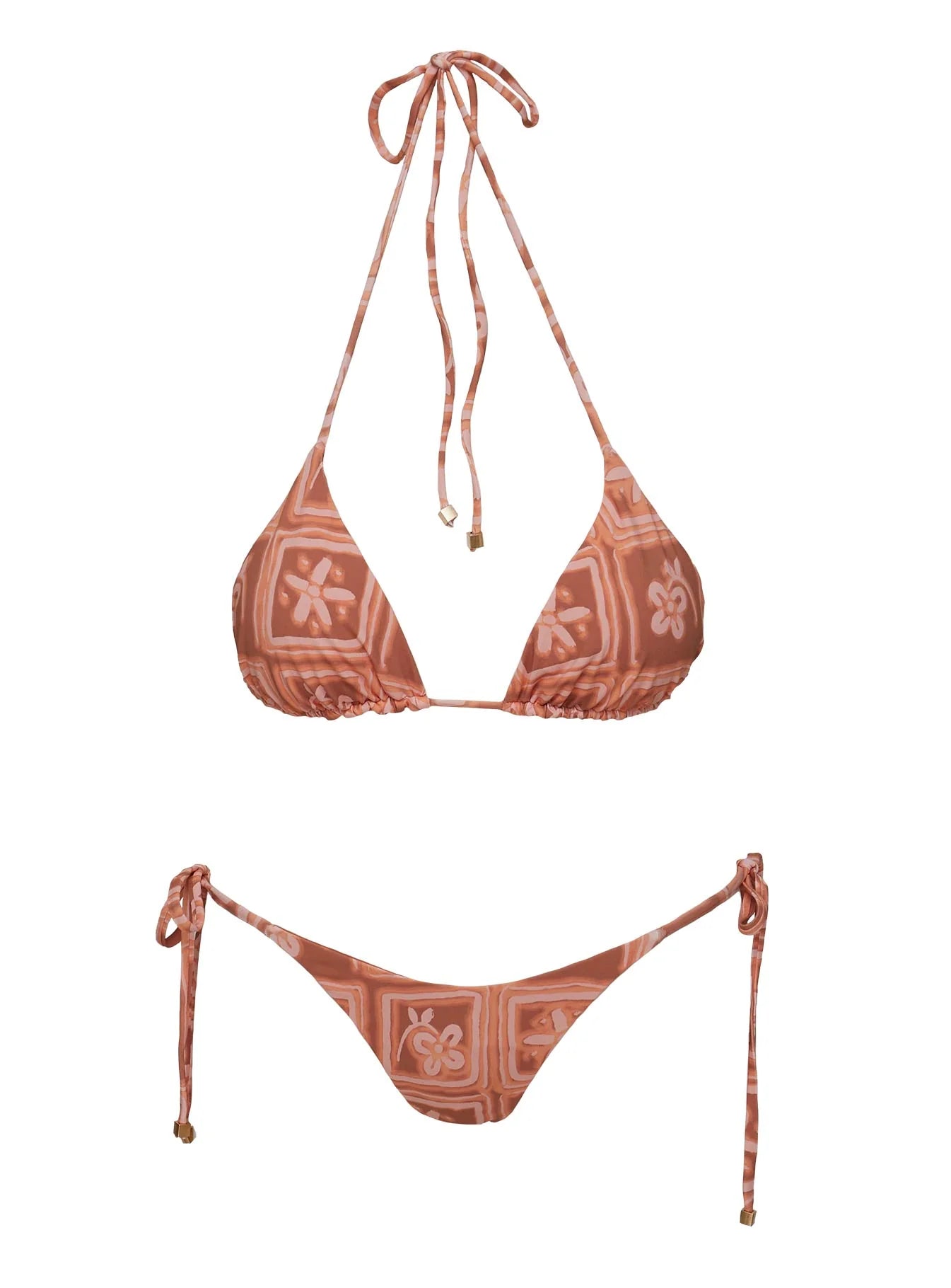 Nevaeh Triangle Bikini Top Rust Pink