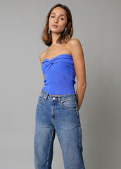 Becca Blue Twist Knot Tube Top