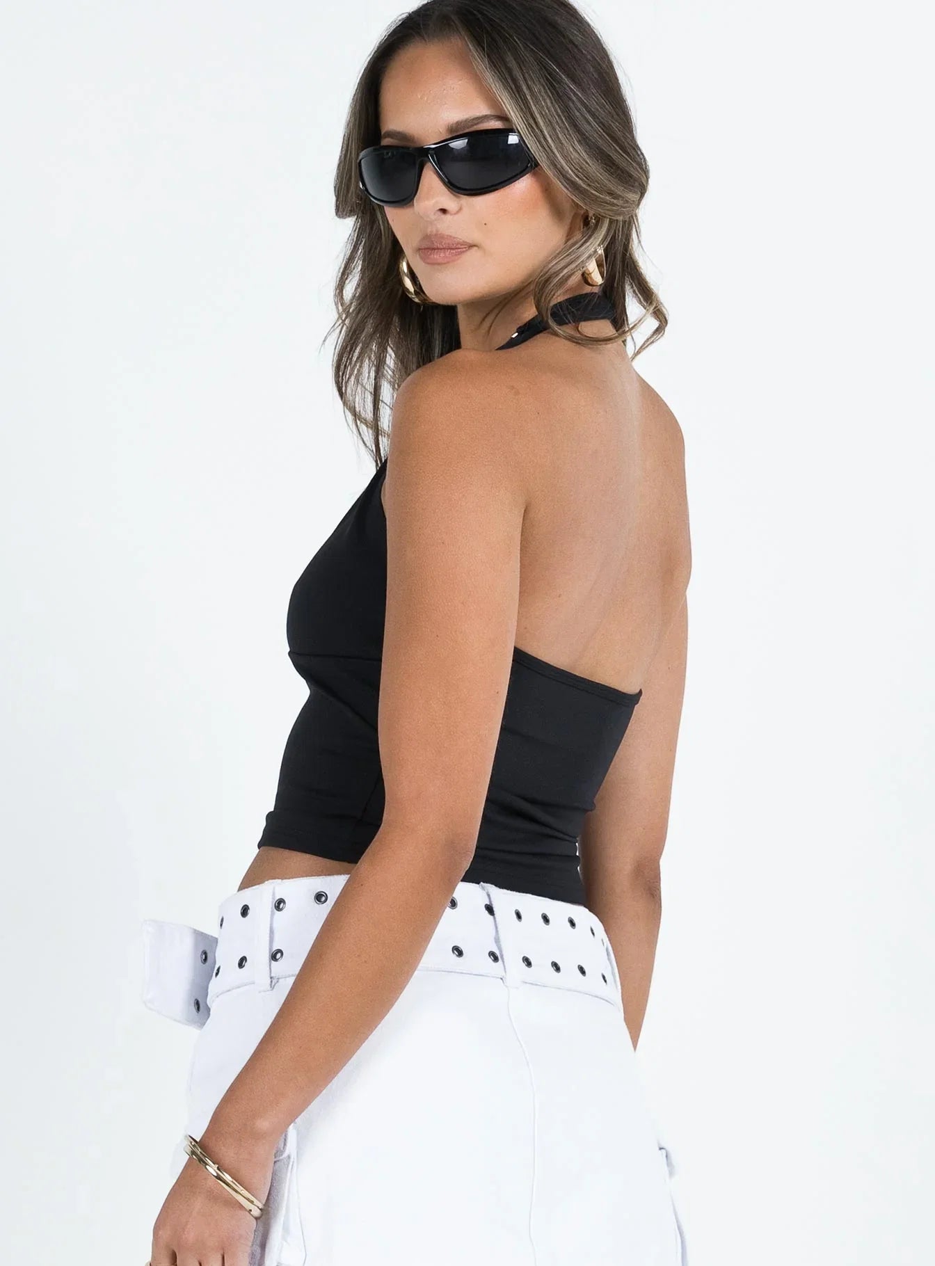 Larkai Halter Top Black