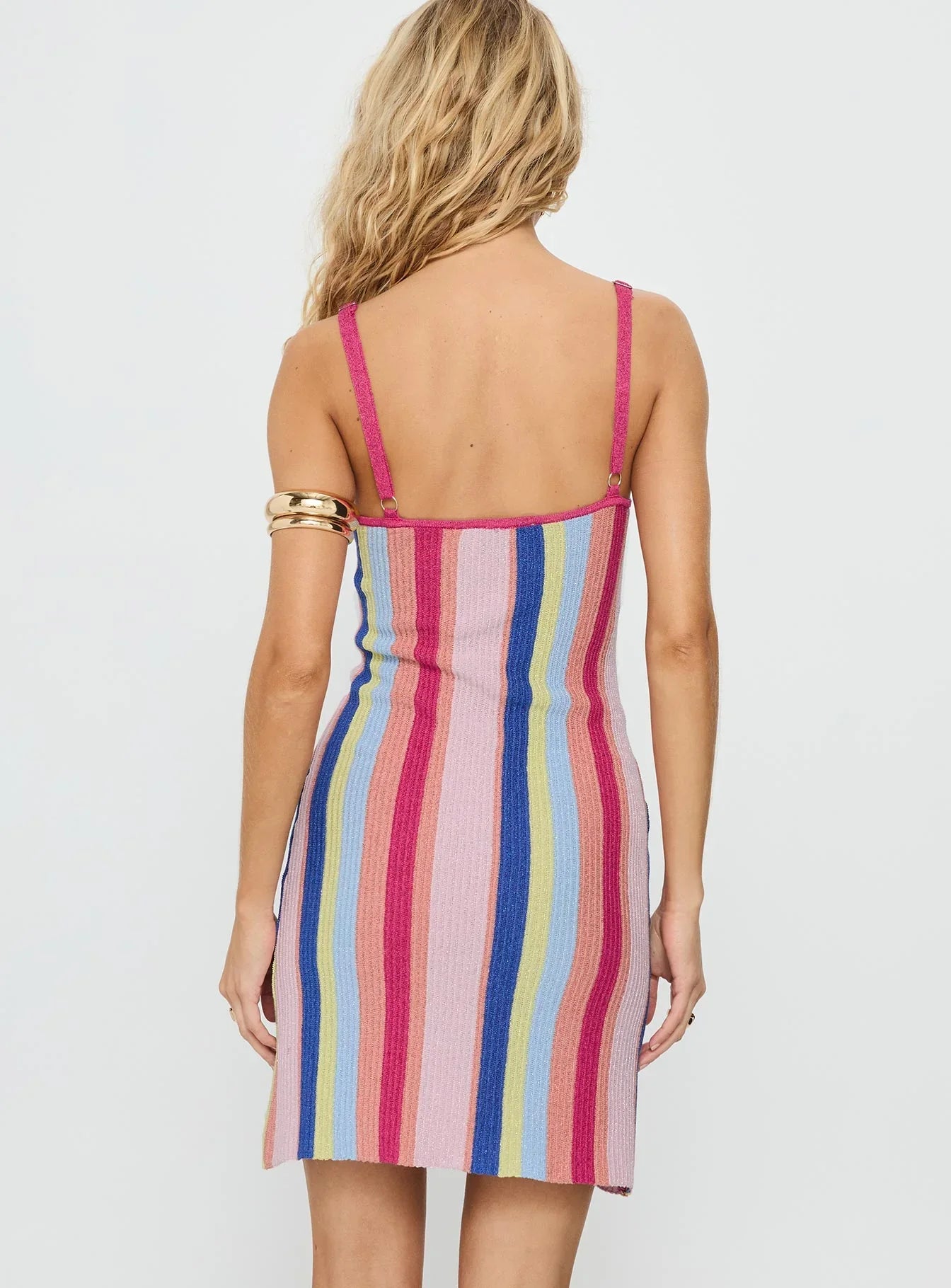 Yazmine Knit Mini Dress Multi Stripe