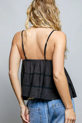 Kai Black Babydoll Cami Top