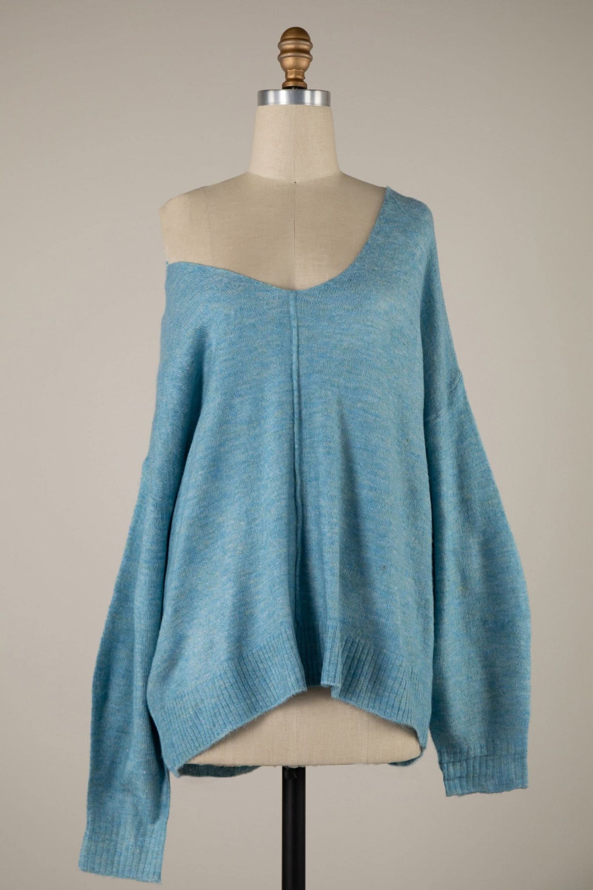 Sylvie Blue V Neck Sweater