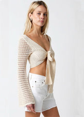 Sweet and Salty Natural Crochet Crop Top