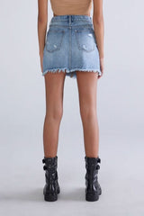 Eyes On You Medium Wash Denim Mini Skirt