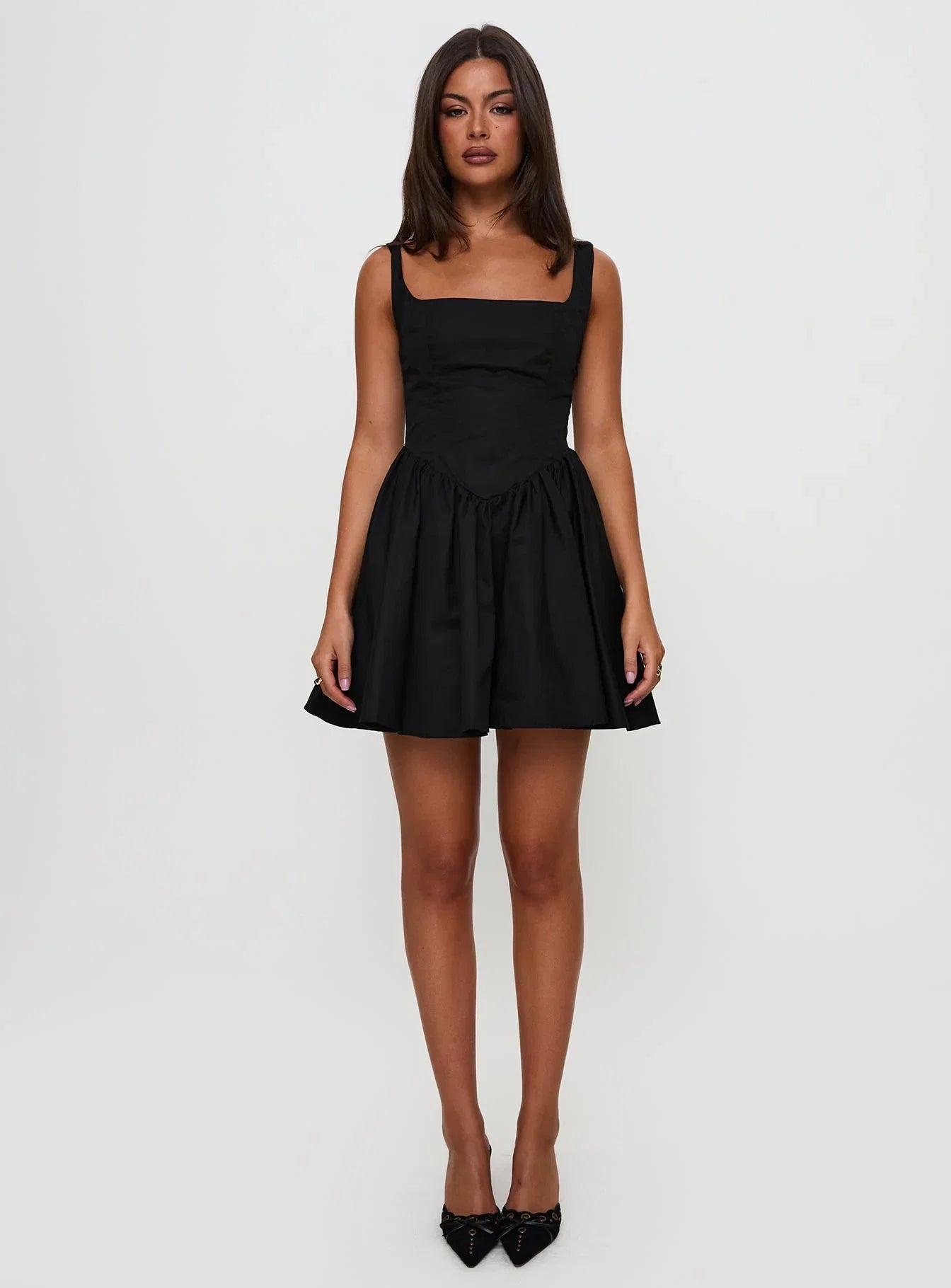 Straplie Mini Dress Black