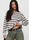 Souvenirs Knit Sweater Grey Stripe