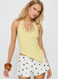 Duelle Stud Asymmetrical Top Yellow