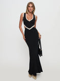 Keila Lace Trim Maxi Dress Black Cream