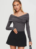 Sundlow Off Shoulder Bodysuit Slate