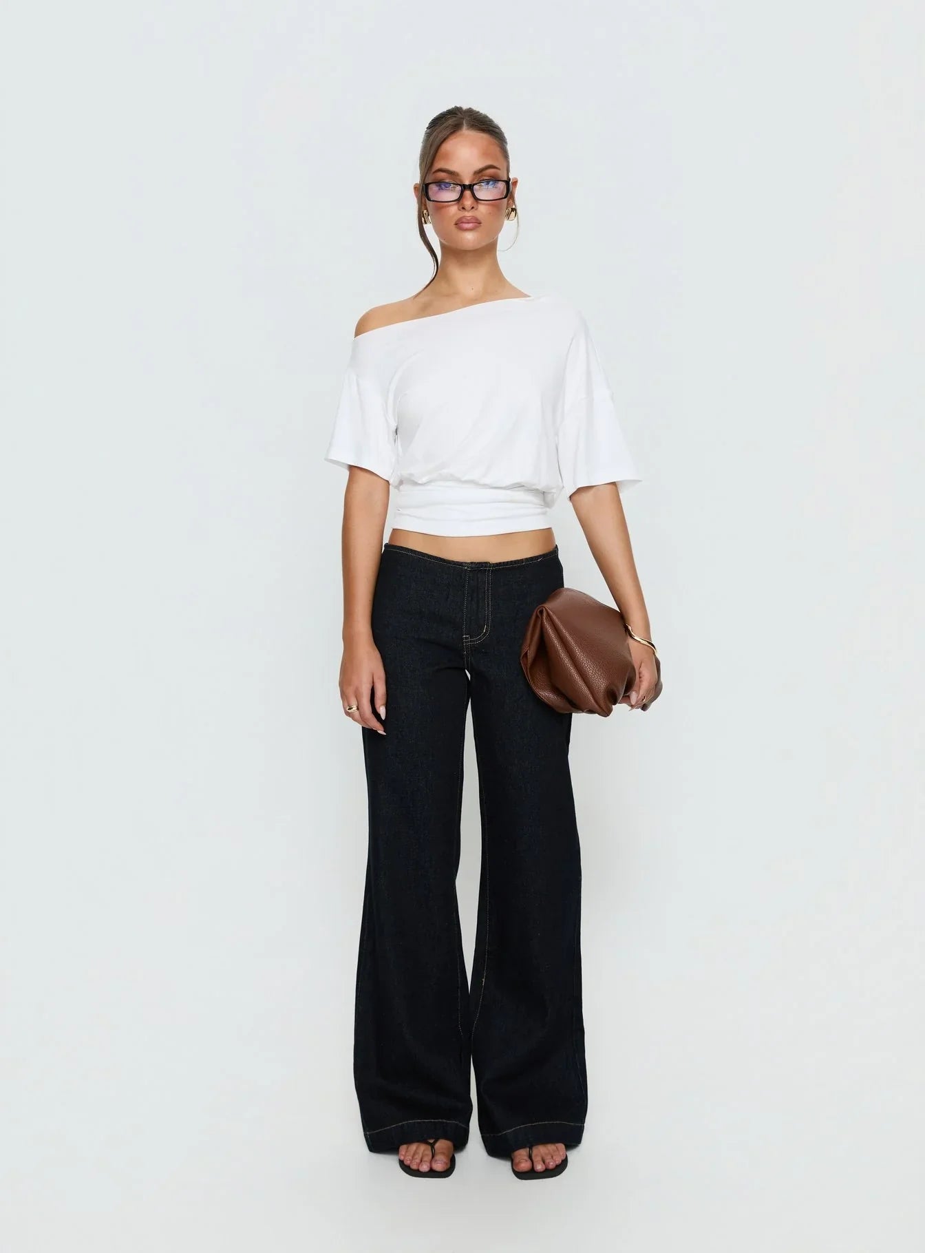 Buenos No Waist Low Rise Straight Leg Jeans Raw Denim
