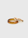 Want Your Love Resin Cuff Set Gold Brown
