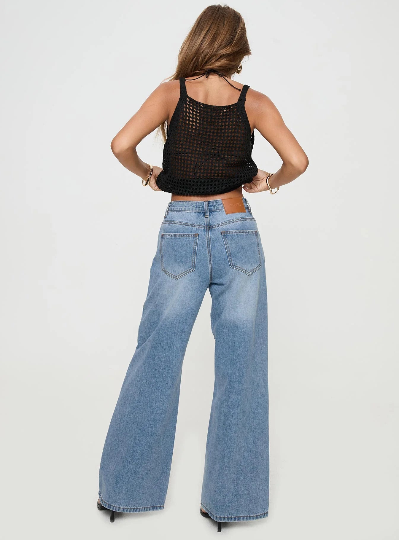 Colemane Mid Rise Flared Jeans Angel Blue