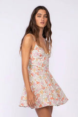 Dalia Cream Elfin Garden Print Cami Dress