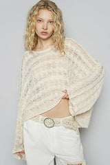 Carmen Cream Oversized Sheer Sweater