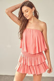 Monaco Milky Pink Strapless Ruffle Romper