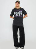 Britney Spears Gimme More Oversized Graphic Top Washed Black