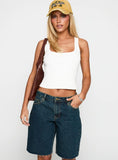 Cult Classic Longline Denim Shorts Vintage Wash
