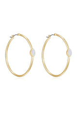 A Drop Of Opal 18k Gold Hoop Earrings