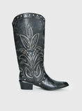 Austin Distressed Cowboy Boots Black
