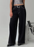 Naylor Mid Rise Wide Leg Jeans Mid Black