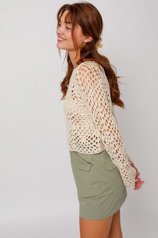 Judy Ivory Crochet Sweater