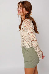 Judy Ivory Crochet Sweater