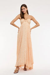 Willow Orange Print Strapless Maxi Dress