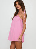 Little Wonders Frill Smock Mini Dress Pink Stripe