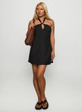Loleila Halter Mini Dress Black