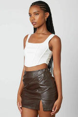 Youre the Reason Espresso Vegan Leather Mini Skirt