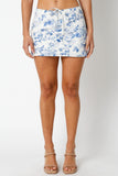 Forever Mine Blue Floral Mini Skirt