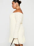 Vancesca Off Shoulder Long Sleeve Mini Dress Curve