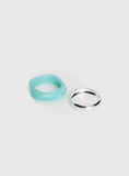 Maldives Resin Cuff Pack Silver Aqua