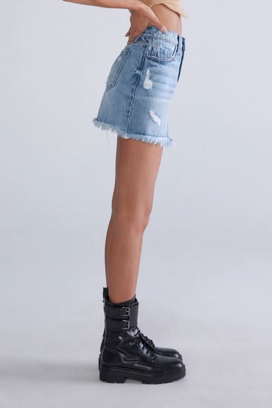 Eyes On You Medium Wash Denim Mini Skirt