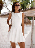 Composure Pleat Mini Dress White