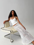 Wisteriah Sheer Maxi Skirt White