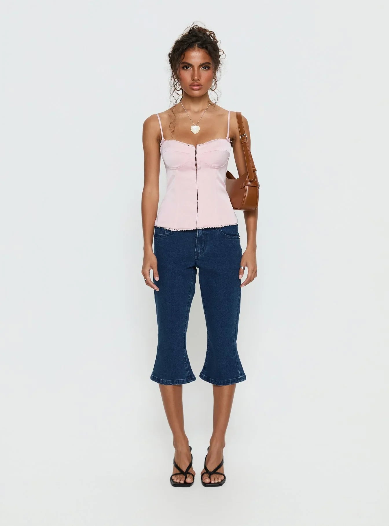 Maralyne Satin Corset Top Soft Pink
