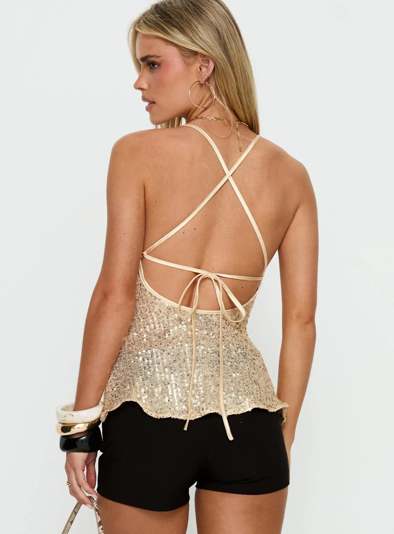 Opaline Sequin Cami Top Gold