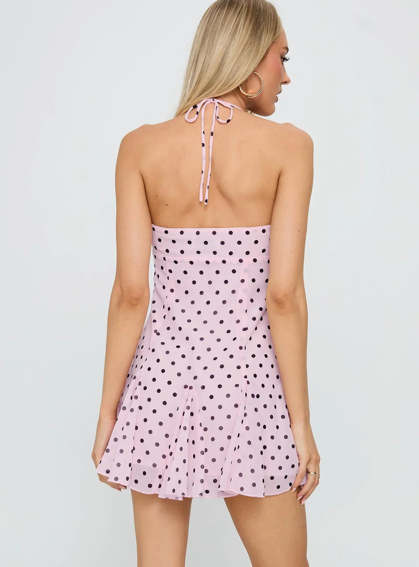 Delamere Mini Dress Pink / Black Polka Dot
